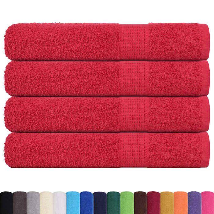 VidaXL Serviettes de sauna 4 pcs rouge 80x200 cm 360 g/m² 100% coton, serviette, serviette de bain, serviette en coton 136936