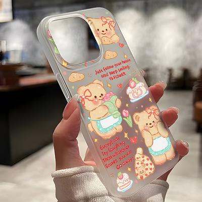 Coques de téléphone portable pour iPhone 11 13 15 Pro Max 12 14 Pro Max Coque iPhone 16 15 Plus 13 Pro 12 Texture givrée Fleurs de dessin animé peintes