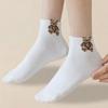 5 pares de calcetines tobilleros con estampado de dibujos animados para mujer, versátiles, modernos, creativos, transpirables, cómodos e informales.