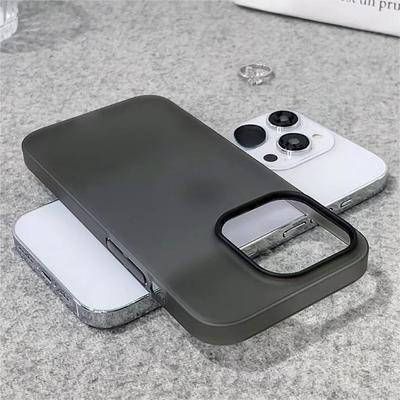 Ultra İnce Mat Sert PC Yarı Saydam Şeffaf Telefon Kılıfı iPhone 15 14 13 12 Pro Max Plus Darbeye Dayanıklı İnce İpeksi Deri Arka Kapak