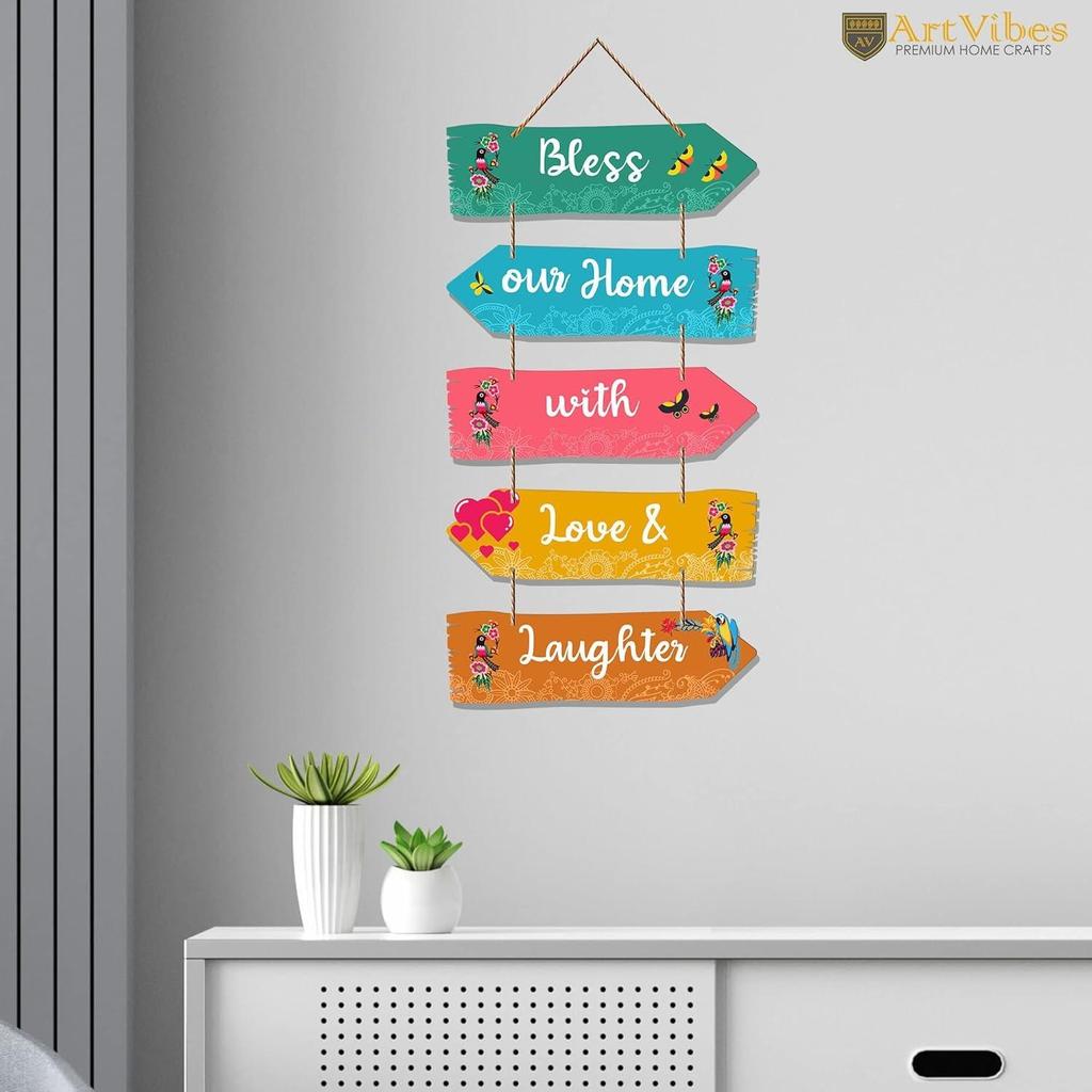 Designer Elephant Wooden Wall Hanging for Home Decor | Hamsa Hand Decor for Living Room | Modern Artworks Items