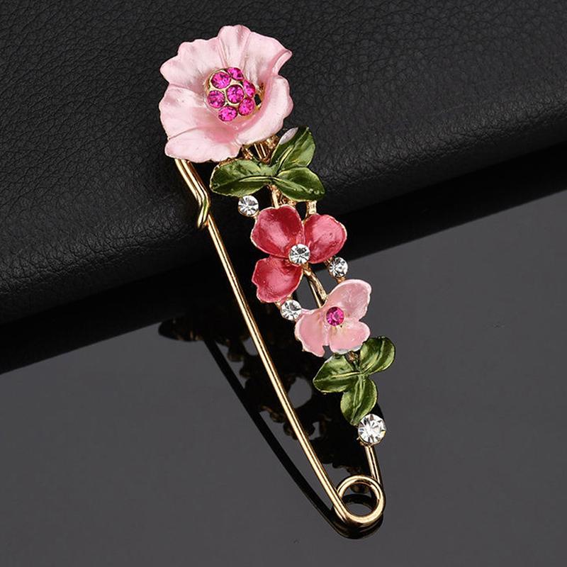 Elegant Pin Flower Enamel Brooch Women Simple Lapel Pin Accessories