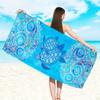 Beach Towel Blue Wave Turtle Print Soft Quick Dry Towel for Poolside Lounging & Camping