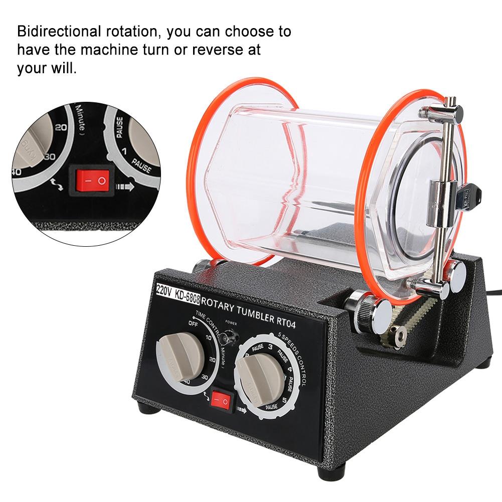 Rotary Tumbler Jewelry Polisher Machine Polishing Bead Cleaner KD-6808