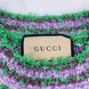 Gucci 695796 Green X Purple Cotton Maxi GG Short Sleeve Knit Tops S Green/PurpleUsed
