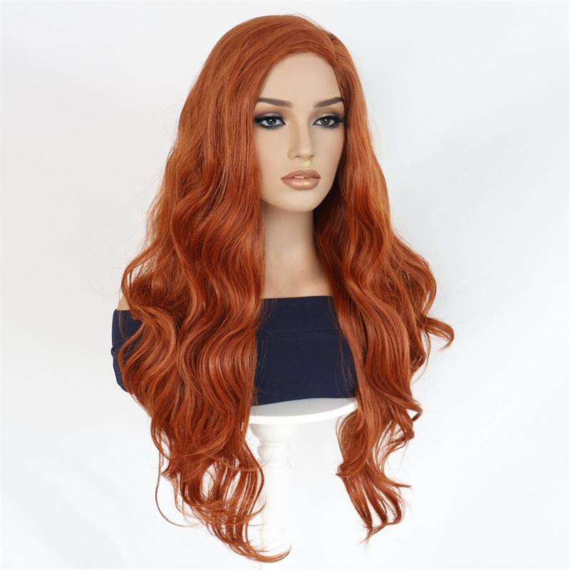 Synthetic Long Hair Scarlet Cosplay Wigs for Women Middle Part Wig Curly Wavy Wig Natural Looking Party