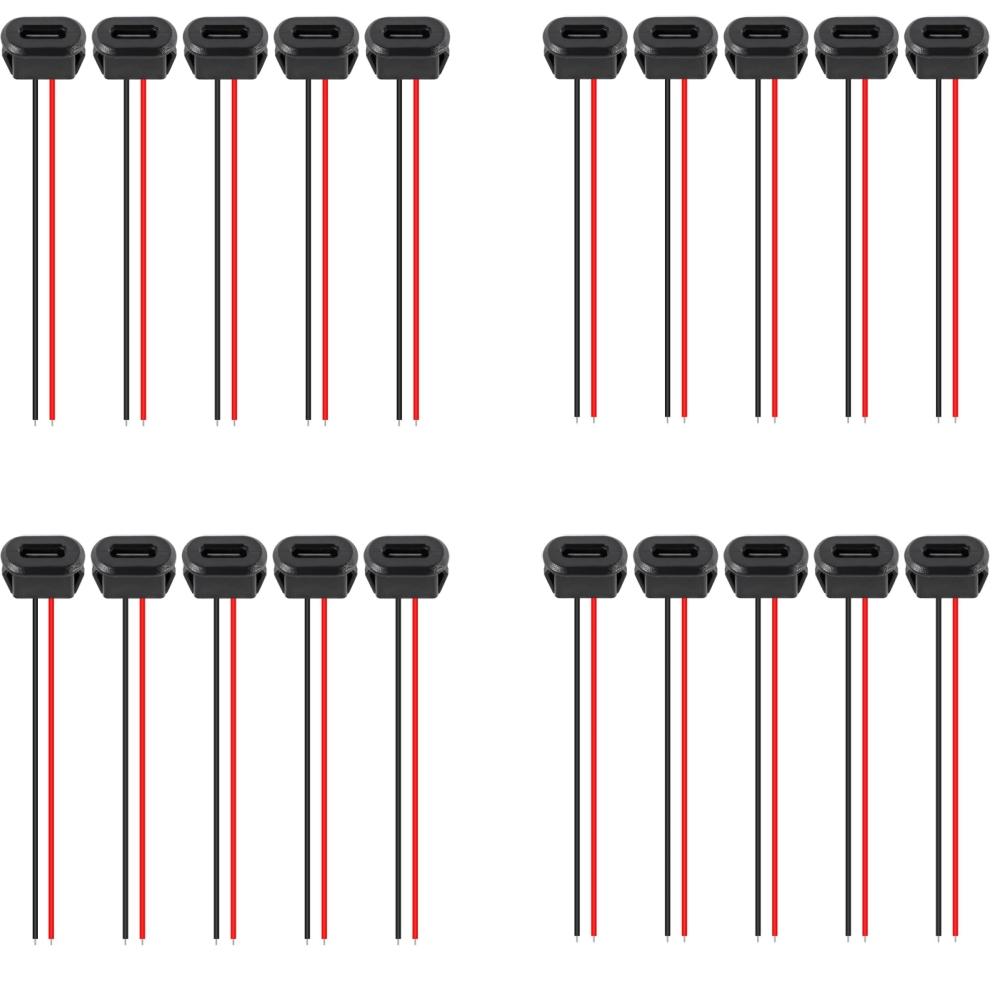 5/10/20 ks Typ-C Šasi 2kolíkový Typ-C Zásuvka Konektor Jack Samice Nabíjecí Port s Klipem na Kartu 3A USB-C Nabíjecí Zástrčka