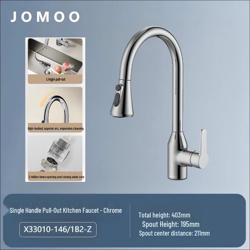 Jomoo Single Handle Pull-Out Kitchen Faucet