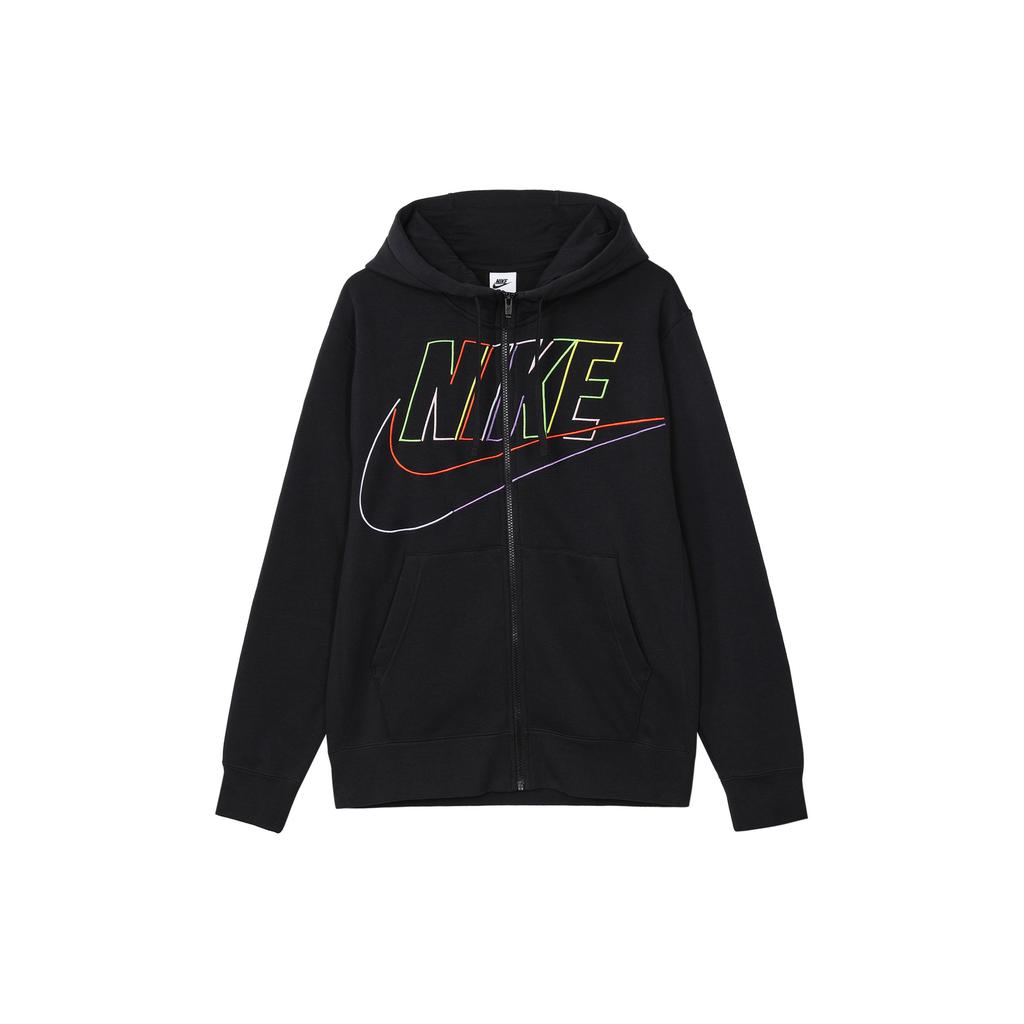 Nike Logo Embroidered Print Hooded Jacket Men Outerwear Black DX0536-010