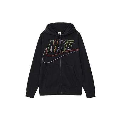 Logo Embroidered Print Hooded Jacket Men Outerwear Black DX0536-010
