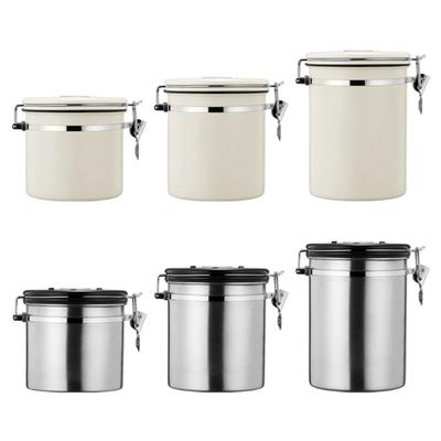 Stainless Steel Container for Coffee Bean Teas &Coffee Storage Jar with Valves