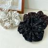 Francouzské módní kostkované květinové scrunchies do vlasů stuhou francouzský dívčí gumičky do culíku vlasový doplněk všestranné černé gumičky do vlasů