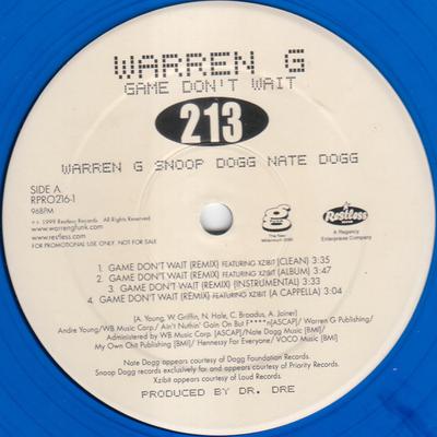 12inch Record WARREN G Game Dont Wait Remix RPRO2161 Restless Record 1999 US Rap HipHopRB Used