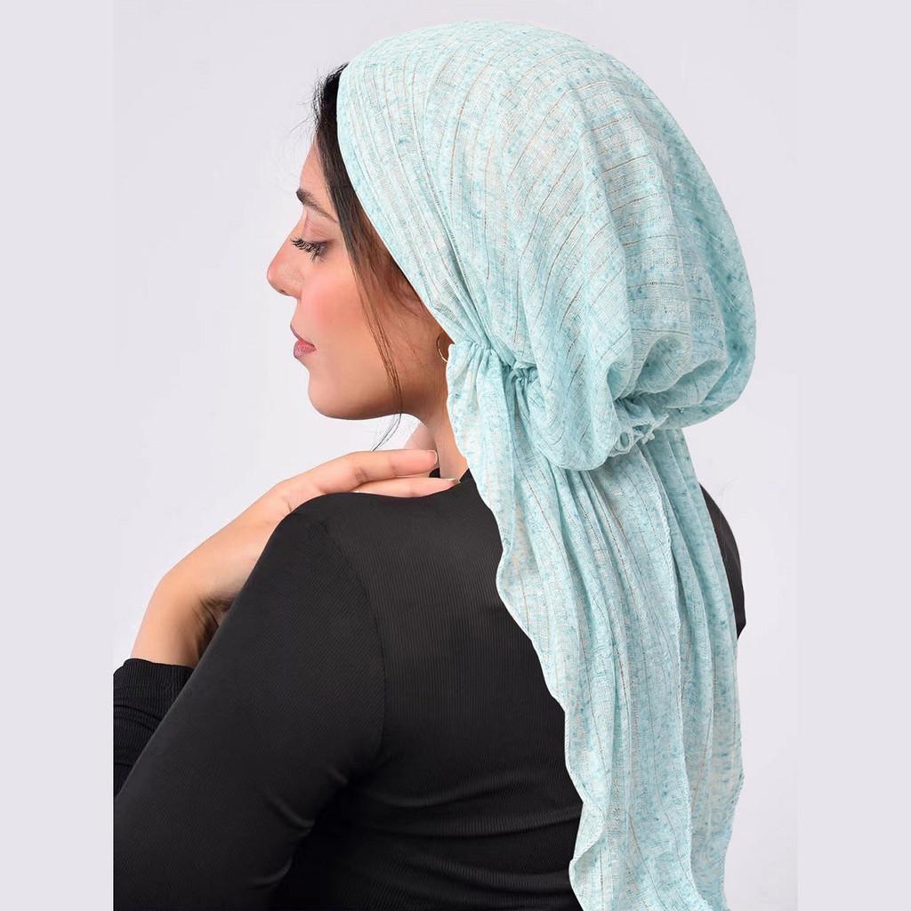 Polyester Womens Arc Hat With Double Tail Headscarf For Casual Travel