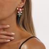 Fashion Runway Style Enamel Flower Earrings Women Minority Design Exquisite Ins Style Same Style Fashion Ear Jewelry