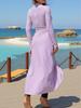 Women's Long Sleeve One-piece Skirt Style Swimwear with Long Pants