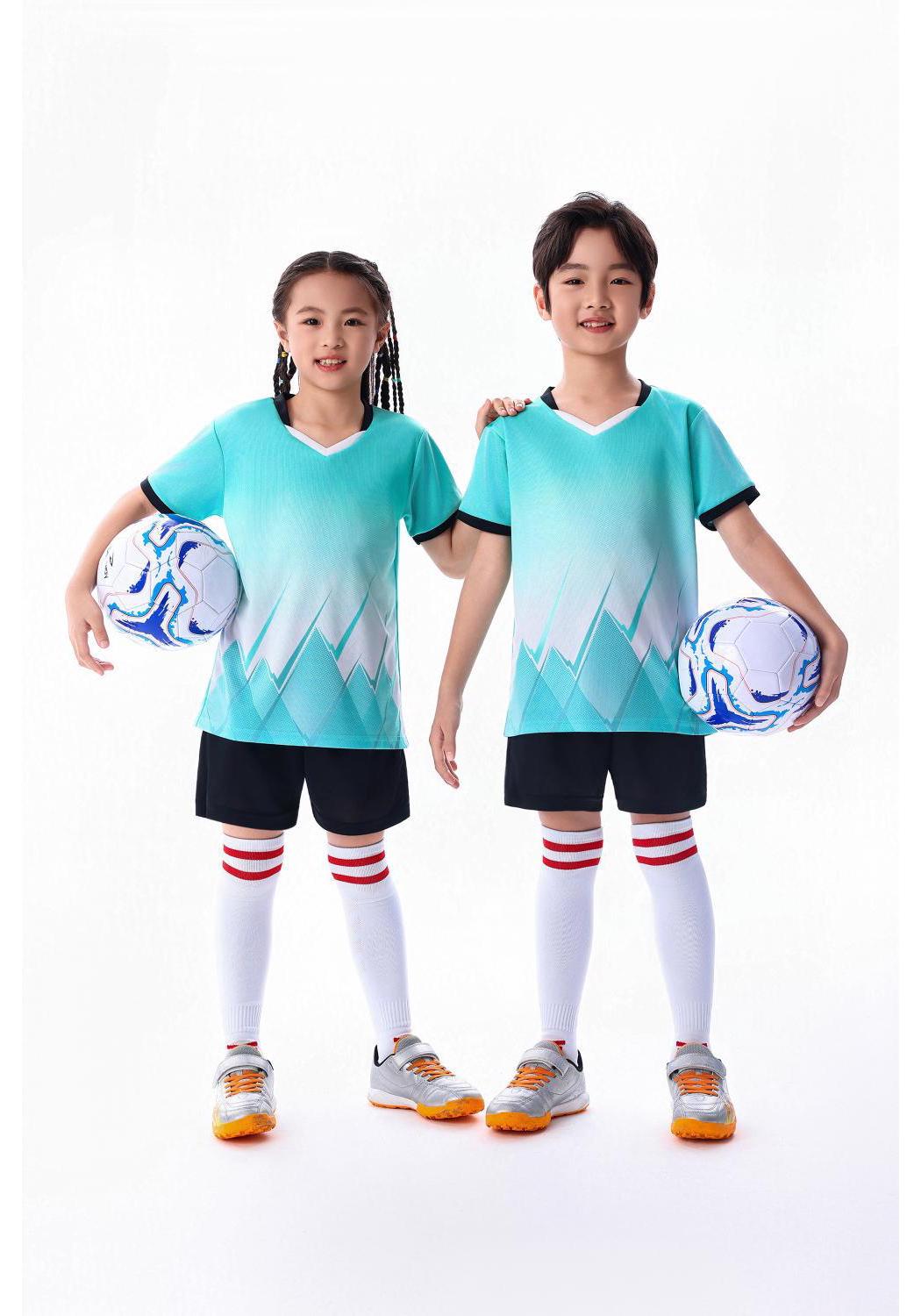 Customizable Short Sleeve Football Jersey Set for Kids & Adults – Unisex Team Uniform with Number Printing L светло-зеленый