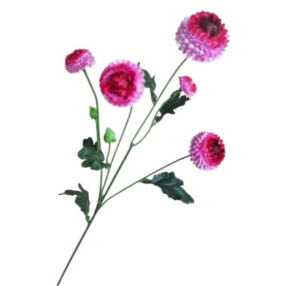 5 Heads Artificial Chrysanthemum Flowers Realistic Design Multicolor Silk Flowers With Leaf Silk Material Simulation Flowers