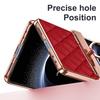 For Samsung Galaxy Z Flip7 5G Case Rhinestone Decoration Ring Holder Rhombus Leather + PC Phone Cover