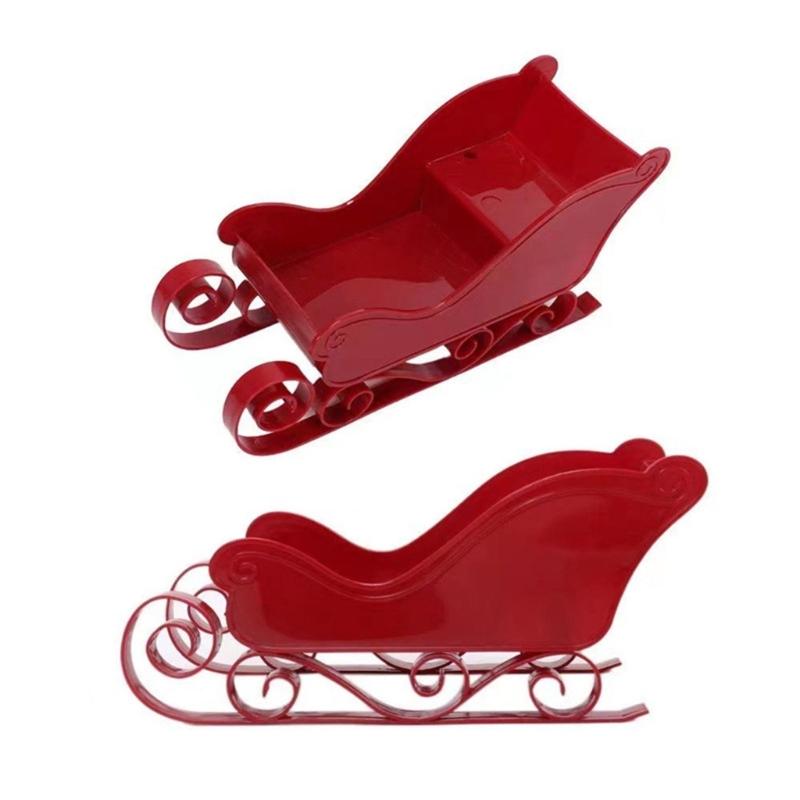 Mini Sled Ornament Candy Dish Santa Christmas Sleigh Decoration Table Centerpiece XmasSled Ornament Sleigh Basket