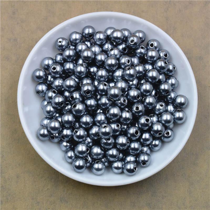 4 6 8 10 12MM mit Loch ABS Imitation Simulierte Perle Lose Perlen Perlen für Schmuckherstellung DIY Zubehör