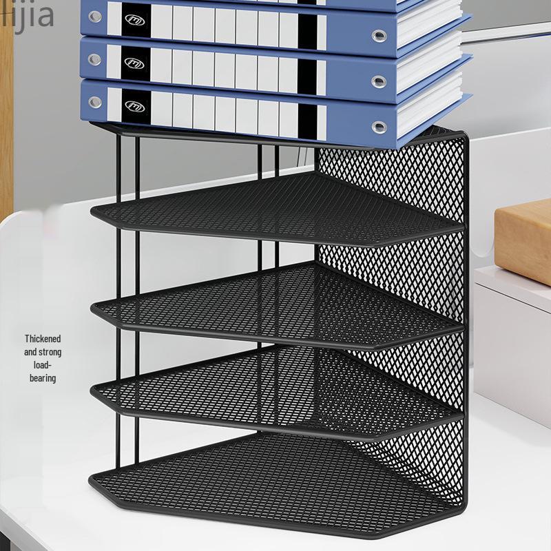 Office Desk Organizer: Metal File Storage Rack and Folder Box for Efficient Document Collection