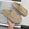 2026 Lazy Half Slippers Shoes Retro Versatile American Muller Men's Shoes Suede