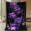 Gengar Printed Flannel Throw Blanket Soft Warm Lightweight All Season Blanket for Sofa Bed Camping Home Decor Holiday Gift