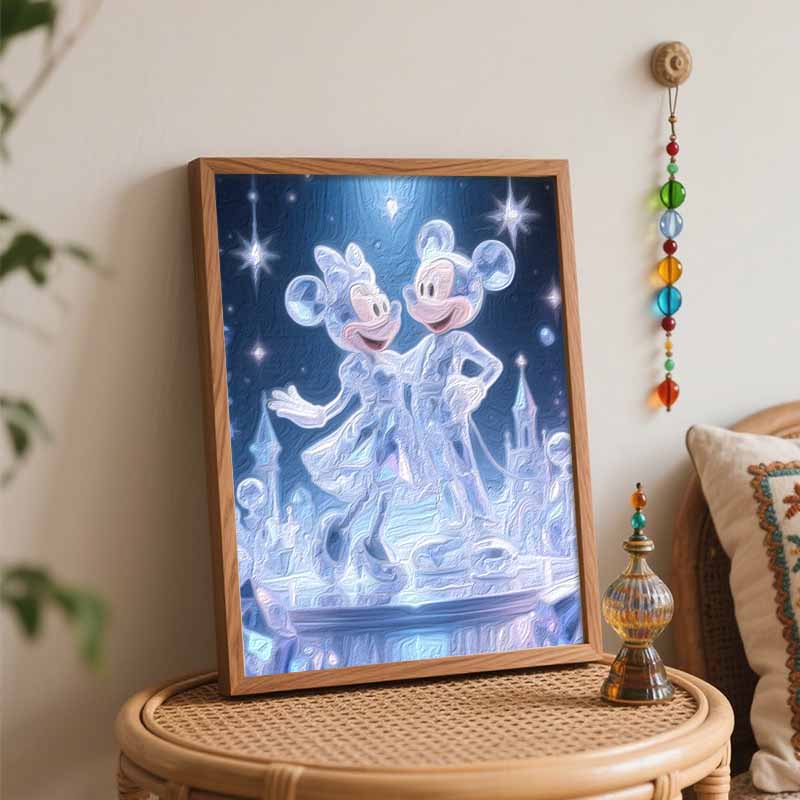 Disney Crystal Couple Oil Painting Hand Painting Coloring Painting Handmade Diy Home Decoration Gift
