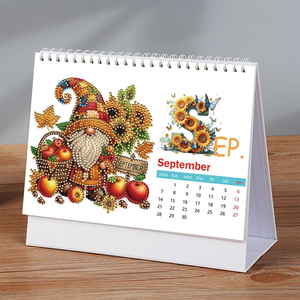 2026 Calendar Diamond Painting Calendar Set with Irregular Shaped Diamonds for Living Room Bedroom Office Desk Gift Giving