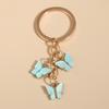 Cute Colorful Butterfly  Enamel Flying Animals Key Chains For Women Girls Accessorie Handmade Jewelry Bag Charm