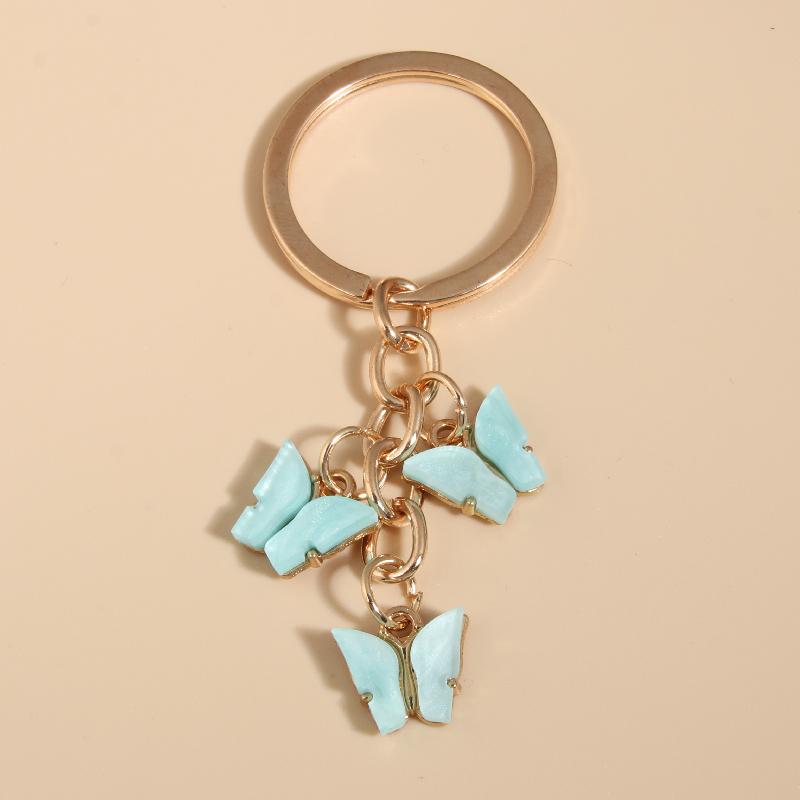 Cute Colorful Butterfly  Enamel Flying Animals Key Chains For Women Girls Accessorie Handmade Jewelry Bag Charm