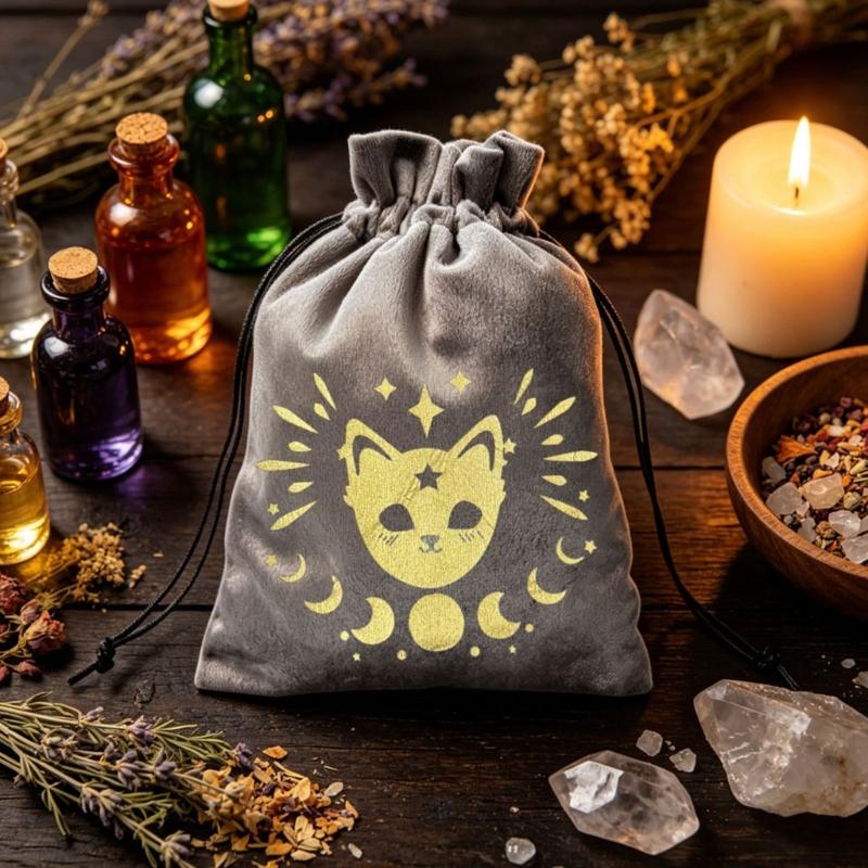 Divinations Tarots Card Dices Bag Small Wedding Bag Table Oracles Cards Game Bag Jewelry Storage Drawstring Tarots Bag