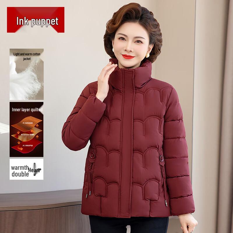 

Mo ou Women s Stylish Mid-Aged Winter Padded Coat 4XL