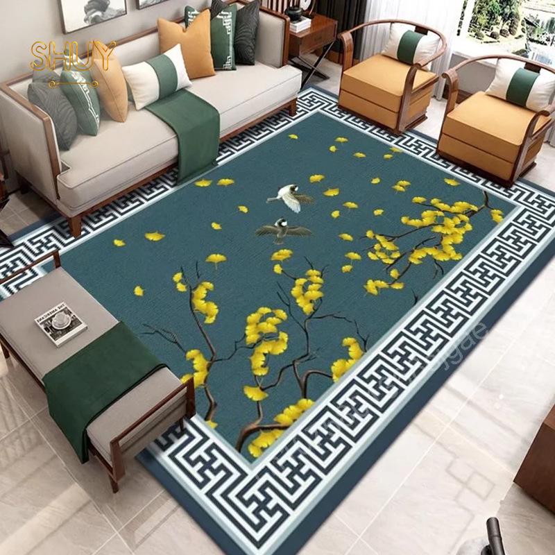 Vintage Neo Chinese Carpet 180x280cm Luxury Felt Rug Non-slip Living Room Decoration Aesthetic High Quality