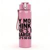 1PC My Mom Thinks She Is In Charge Quote Print 750ml Color Plastic Sports Water Bottle Leakproof Flip Straw Lid Suitable for Sports Office Home Use