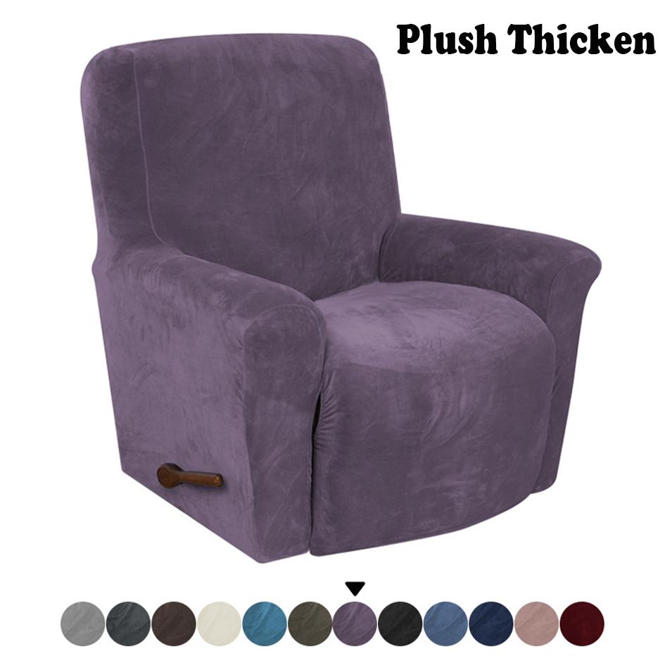 Battilo Recliner Cover Waterproof Elastic Winter Plush Cover For Lazy Sofa All-inclusive Massage Chairs Cover Plaid Slipcover