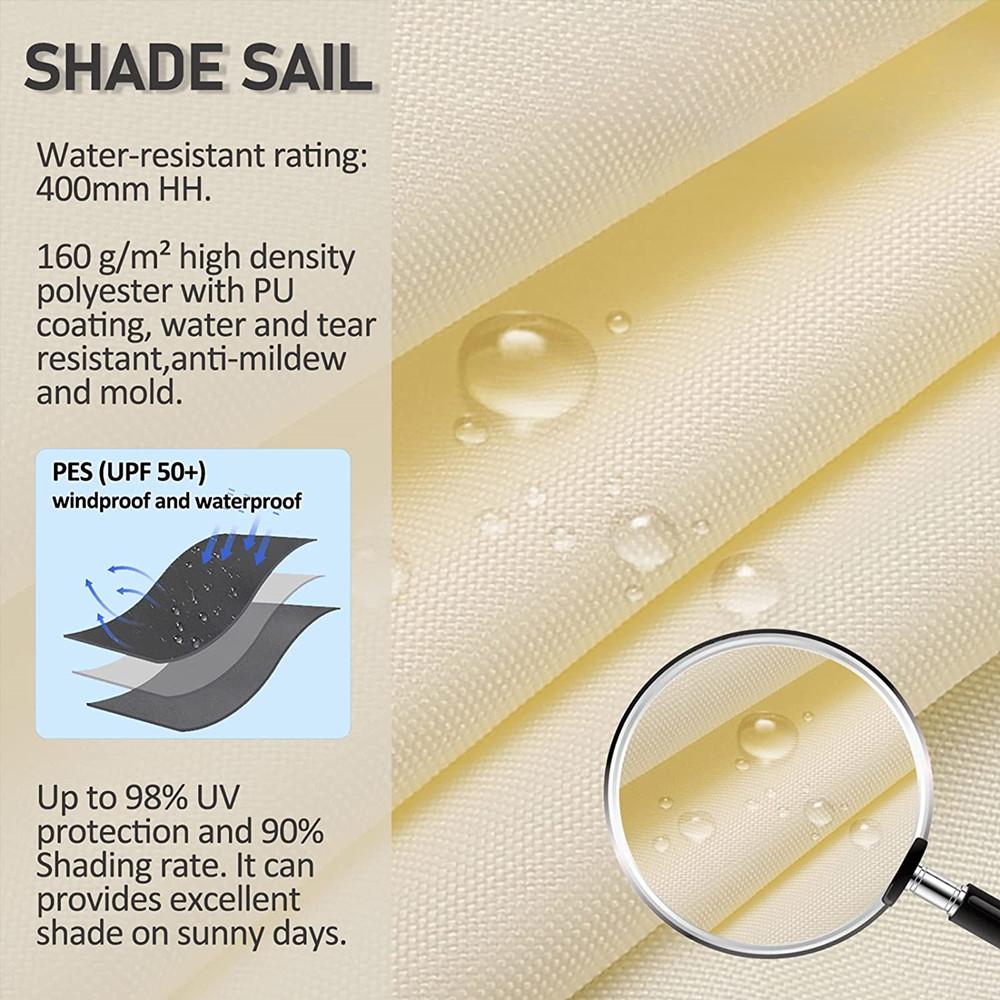 2Pack 5/3.6/3/2M Triangle Sun Shade Sail Waterproof UV Block Sun Shelter Awnings Canopy for Garden Yard Patio Sunscreen Sunsails