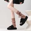 Y2k Balletcore Plush Stockings Thicken Knitted Leg Covers Fashion Mink Fur Leg Warmer  Fall Winter