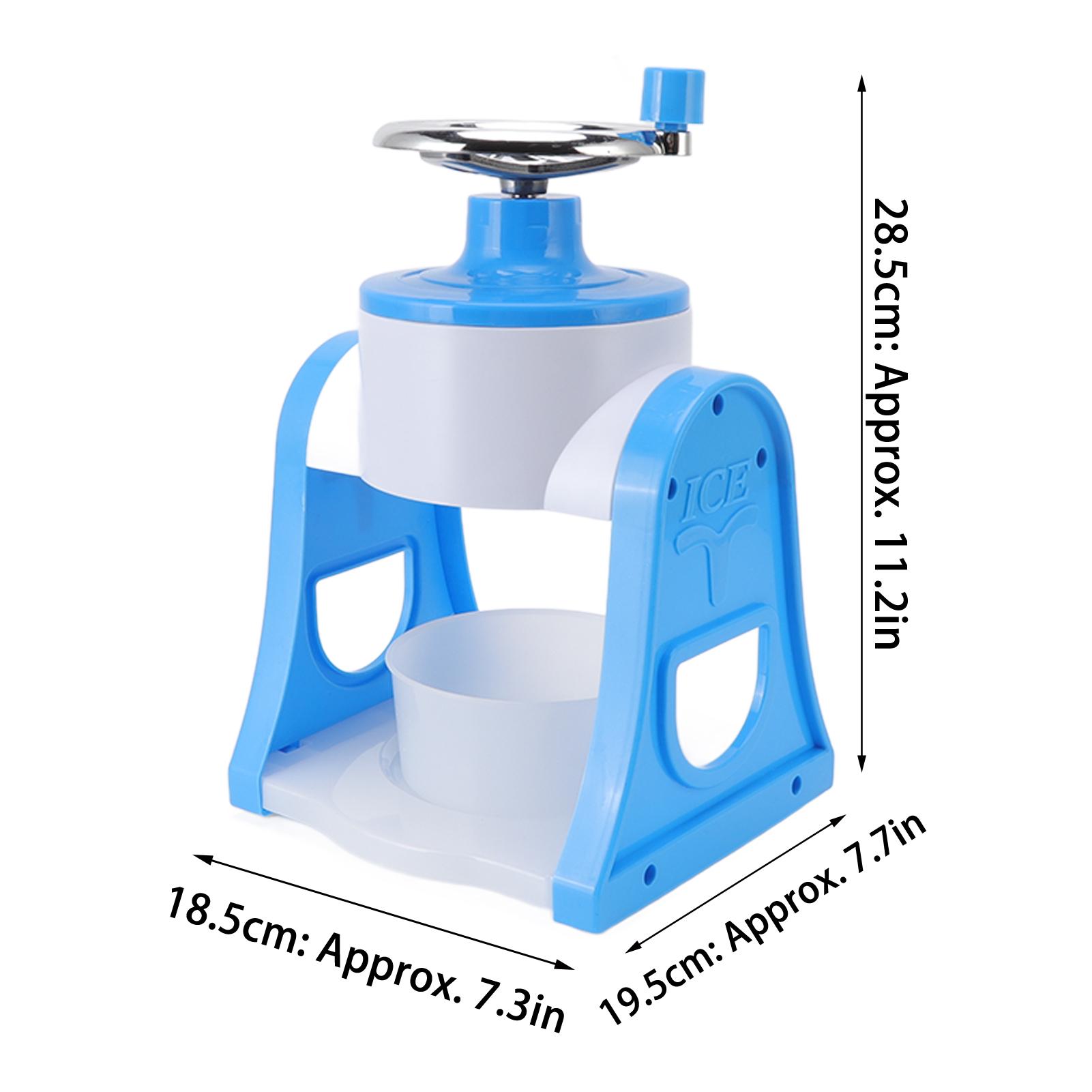 Hand Crank Shaved Ice Machine Stainless Steel Blades Safe Portable Ice Crusher for Home Restaurants Cafes Food Stalls