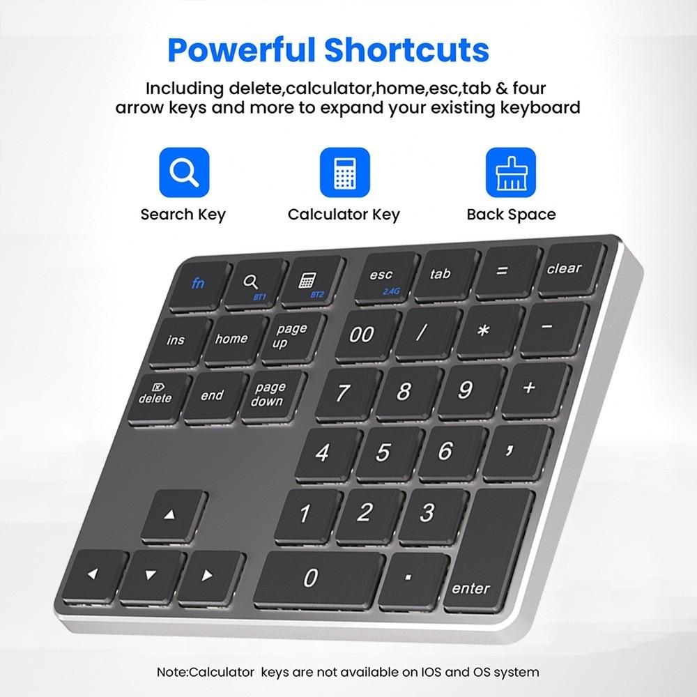 35 Keys Wireless Keyboard Rechargeable Wireless Numeric Keypad Mini Digital Keypad  Office