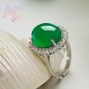 Grüne Natürliche Jade Ringe Glücksbringender Geschnitzter Edelstein Echter Schmuck Luxuriöser Verstellbarer Ring Vintage Charme Talismane Stein