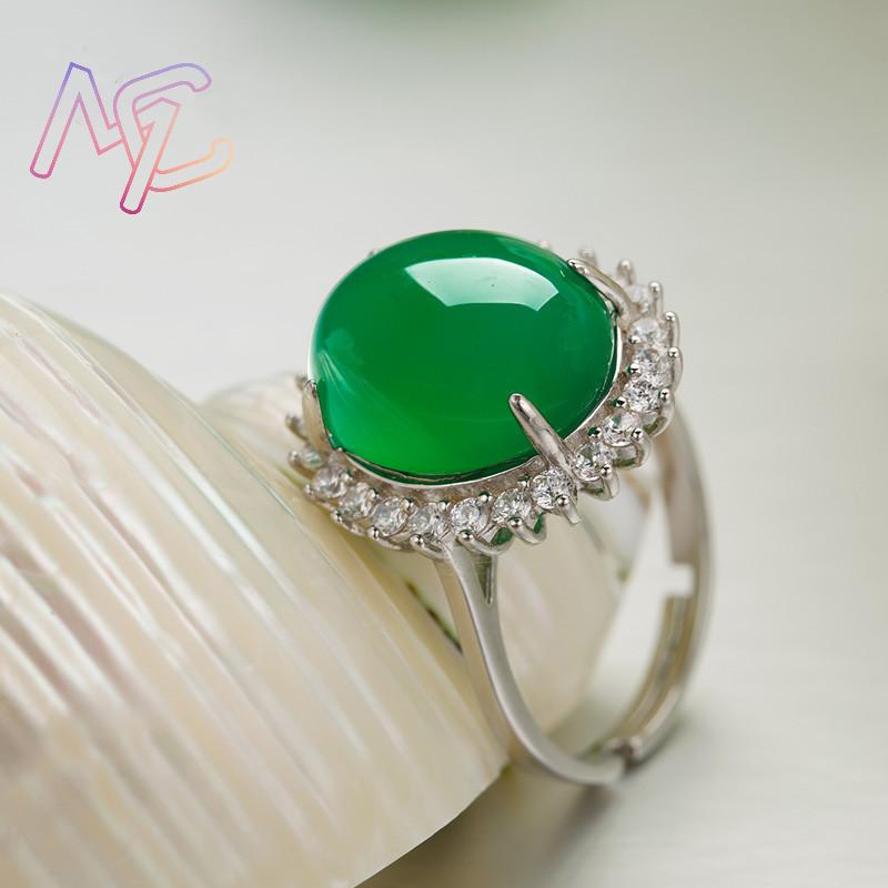 Grüne Natürliche Jade Ringe Glücksbringender Geschnitzter Edelstein Echter Schmuck Luxuriöser Verstellbarer Ring Vintage Charme Talismane Stein