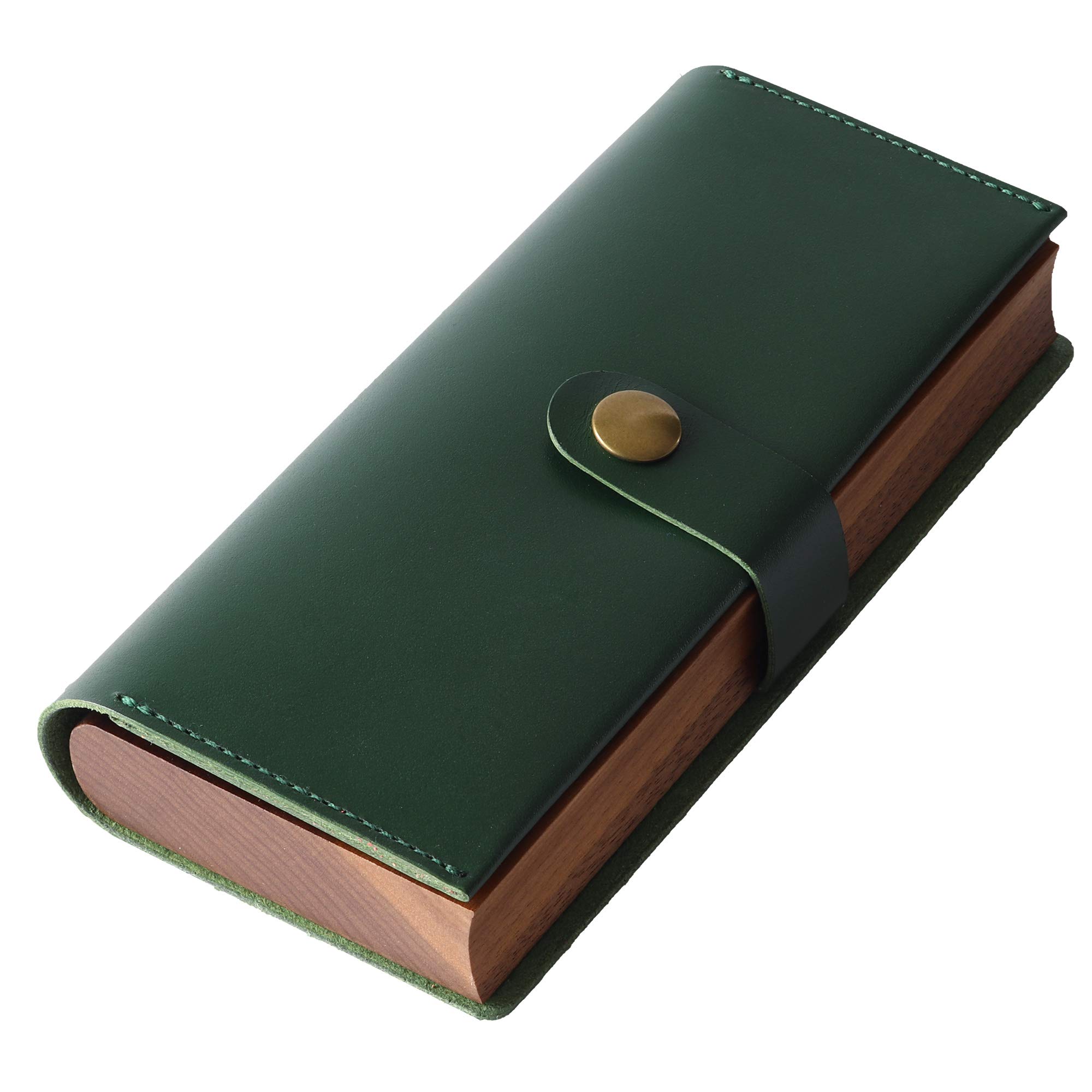 

Натуральная кожа Грецкий орех Карандаш Зеленый [HANATORA] HANATORA-Curio & Case, зелёный