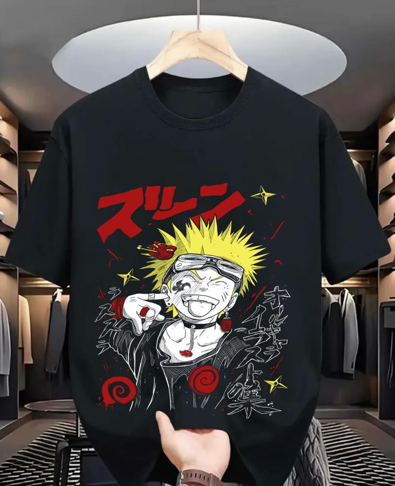 

Naruto Shippuden Shirt Anime short sleeve Itachi Kakashi Manga cartoon gift 3XL