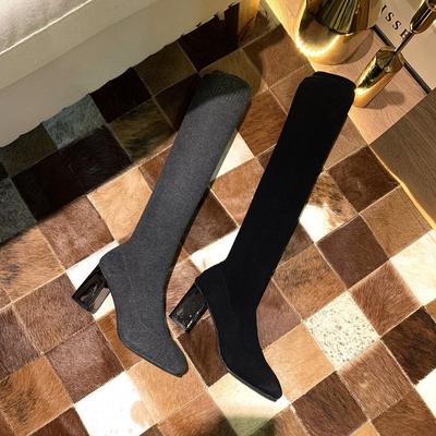 Socks Shoes Women 2024 New Socks Boots Women Spring and Autumn Elastic Boots Over The Knee Knitted Boots