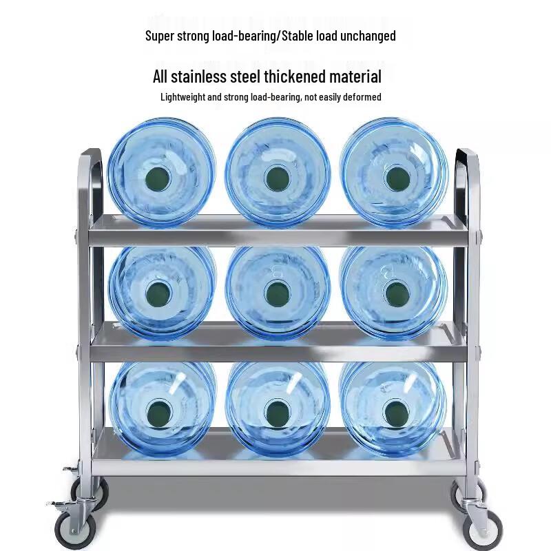 Stainless Steel 3-Tier Utility Serving Cart