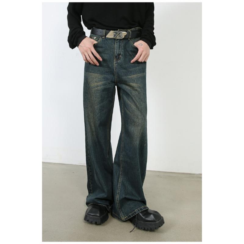 Vintage Loose Wide-leg Jeans Men's Design Sense of Senior Sense of Fried Street Pants Straight Loose Jeans for Men Fashionable and Comfortable Pants