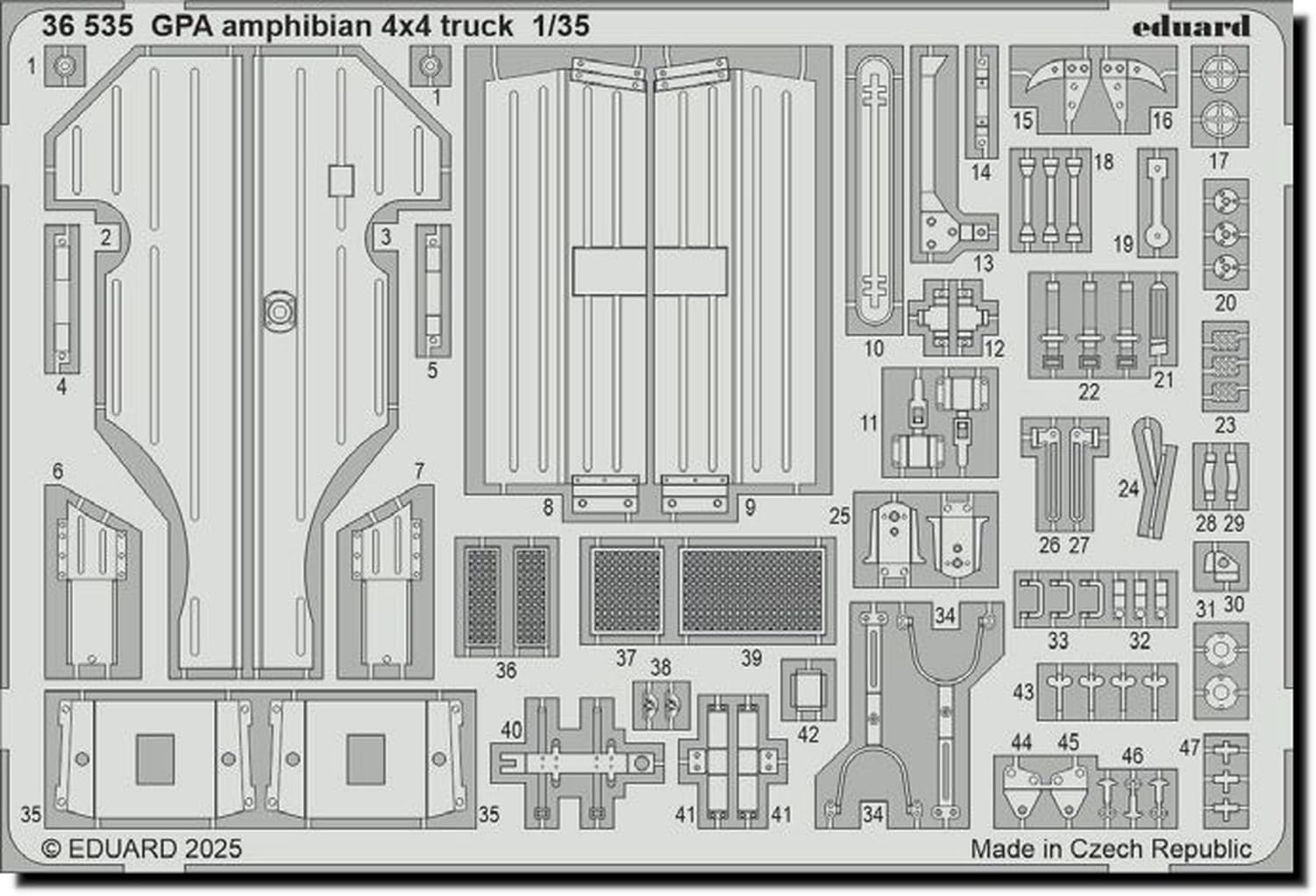 

Eduard 1/35 Детали фототравления для амфибии GPA (для Тамии) Детали для пластиковой модели EDU36535 (Самолет)