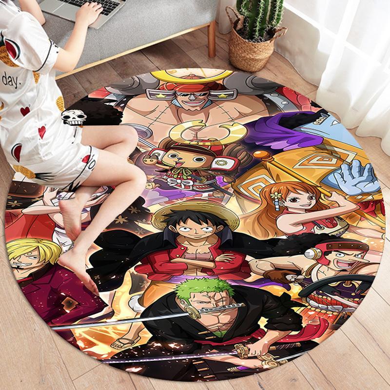 One Piece Round Area Rug Carpet Rug For Living Room Bedroom Sofa Playroom Decor Nonslip Floor Mat